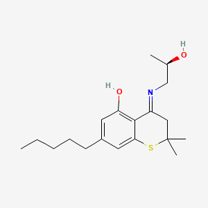 molecular formula C19H29NO2S B1207763 (R)-3,4-Dihydro-2,2-dimethyl-4-((2-hydroxypropyl)imino)-7-pentyl-2H-1-benzothiopyran-5-ol CAS No. 129783-67-1