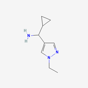 molecular formula C9H15N3 B12077642 Cyclopropyl-(1-ethylpyrazol-4-yl)methanamine 