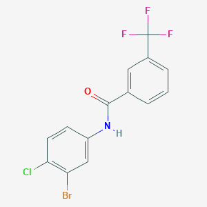 molecular formula C14H8BrClF3NO B12077684 N-(3-Bromo-4-chlorophenyl)-3-(trifluoromethyl)benzamide CAS No. 1065483-58-0