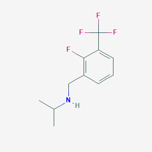 molecular formula C11H13F4N B12077700 {[2-Fluoro-3-(trifluoromethyl)phenyl]methyl}(propan-2-yl)amine 