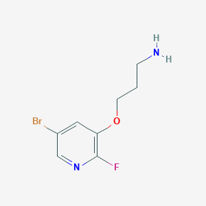 3-[(5-Bromo-2-fluoropyridin-3-yl)oxy]propan-1-amine