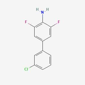 molecular formula C12H8ClF2N B12077729 3'-Chloro-3,5-difluoro-[1,1'-biphenyl]-4-amine 