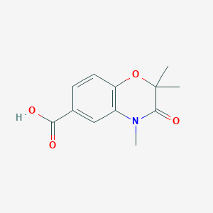 molecular formula C12H13NO4 B12077779 2,2,4-Trimethyl-3-oxo-3,4-dihydro-2H-benzo[b][1,4]oxazine-6-carboxylic acid 