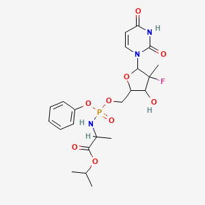 propan-2-yl (2S)-2-[[[(2R,3R,4R,5R)-5-(2,4-dioxopyrimidin-1-yl)-4-fluoro-3-hydroxy-4-methyloxolan-2-yl]methoxy-phenoxyphosphoryl]amino]propanoate