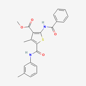 molecular formula C22H20N2O4S B12077868 Methyl 2-benzamido-4-methyl-5-(m-tolylcarbamoyl)thiophene-3-carboxylate 