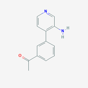 molecular formula C13H12N2O B12077970 1-[3-(3-Aminopyridin-4-yl)phenyl]ethan-1-one 