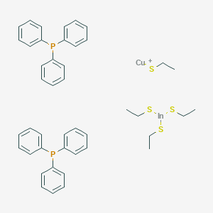 Copper, [bis(ethanethiolato)indium]bis[mu-(ethanethiolato)]bis(triphenylphosphine)-