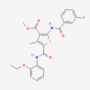 molecular formula C23H21FN2O5S B12078014 Methyl 5-((2-ethoxyphenyl)carbamoyl)-2-(3-fluorobenzamido)-4-methylthiophene-3-carboxylate 