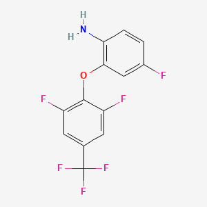 molecular formula C13H7F6NO B12078064 2-[2,6-Difluoro-4-(trifluoromethyl)phenoxy]-4-fluoroaniline 