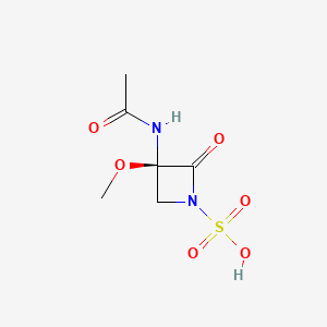 molecular formula C6H10N2O6S B1207808 (3R)-3-乙酰氨基-3-甲氧基-2-氧代氮杂环丁烷-1-磺酸 