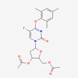 [3-Acetyloxy-5-[5-fluoro-2-oxo-4-(2,4,6-trimethylphenoxy)pyrimidin-1-yl]oxolan-2-yl]methyl acetate