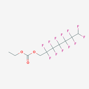 molecular formula C10H8F12O3 B12078226 1H,1H,7H-Perfluorohexyl ethyl carbonate 