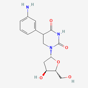 molecular formula C15H19N3O5 B12078248 5-(3-aminophenyl)-1-[(2R,4S,5R)-4-hydroxy-5-(hydroxymethyl)oxolan-2-yl]-1,3-diazinane-2,4-dione 