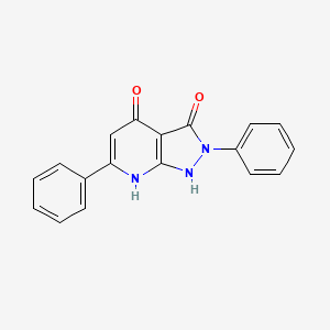 molecular formula C18H13N3O2 B1207826 2,6-二苯基-1,7-二氢吡唑并[3,4-b]吡啶-3,4-二酮 