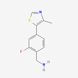 (2-Fluoro-4-(4-methylthiazol-5-yl)phenyl)methanamine