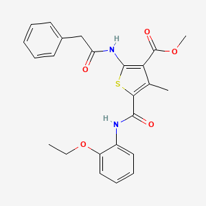 molecular formula C24H24N2O5S B12078341 5-(2-Ethoxy-phenylcarbamoyl)-4-methyl-2-phenylacetylamino-thiophene-3-carboxylic acid methyl ester 