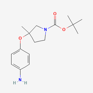 molecular formula C16H24N2O3 B12078403 tert-Butyl 3-(4-aminophenoxy)-3-methylpyrrolidine-1-carboxylate 