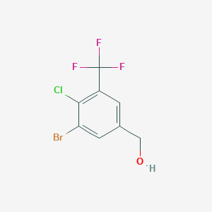 molecular formula C8H5BrClF3O B12078421 3-Bromo-4-chloro-5-(trifluoromethyl)benzyl alcohol 