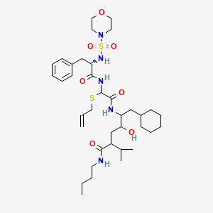 molecular formula C37H61N5O7S2 B12078437 Glycinamide, N-(4-morpholinylsulfonyl)phenylalanyl-N-[4-[(butylamino)carbonyl]-1-(cyclohexylmethyl)-2-hydroxy-5-methylhexyl]-2-(2-propenylthio)-(9CI) 