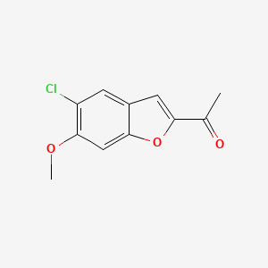 molecular formula C11H9ClO3 B12078460 1-(5-Chloro-6-methoxybenzofuran-2-yl)ethanone 