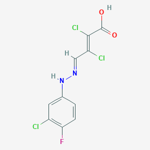 2,3-Dichloro-4-[2-(3-chloro-4-fluorophenyl)hydrazono]but-2-enoic acid