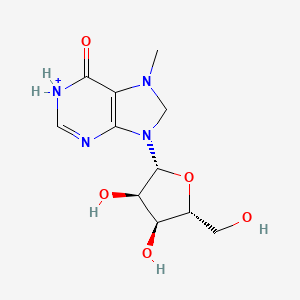 1H-Purinium, 6,9-dihydro-7-methyl-6-oxo-9-beta-D-ribofuranosyl-