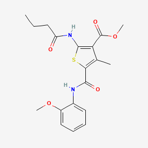 Methyl 2-butyramido-5-((2-methoxyphenyl)carbamoyl)-4-methylthiophene-3-carboxylate