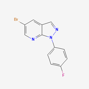 molecular formula C12H7BrFN3 B12078921 5-Bromo-1-(4-fluorophenyl)-1H-pyrazolo[3,4-b]pyridine 