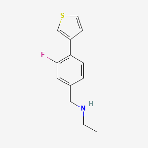 Ethyl({[3-fluoro-4-(thiophen-3-yl)phenyl]methyl})amine