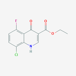 molecular formula C12H9ClFNO3 B12078957 Ethyl 8-chloro-5-fluoro-4-hydroxyquinoline-3-carboxylate CAS No. 1065094-11-2