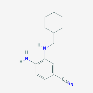 molecular formula C14H19N3 B12078976 4-Amino-3-((cyclohexylmethyl)amino)benzonitrile 