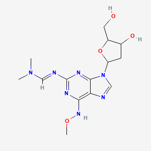 N'-[9-[4-hydroxy-5-(hydroxymethyl)oxolan-2-yl]-6-(methoxyamino)purin-2-yl]-N,N-dimethylmethanimidamide