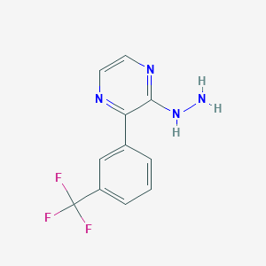 molecular formula C11H9F3N4 B12079021 2-Hydrazinyl-3-(3-(trifluoromethyl)phenyl)pyrazine 