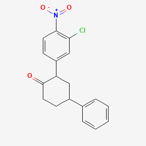 molecular formula C18H16ClNO3 B12079033 2-(3-Chloro-4-nitrophenyl)-4-phenylcyclohexan-1-one 