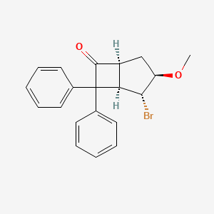 molecular formula C20H19BrO2 B12079095 Bicyclo[3.2.0]heptan-6-one, 2-bromo-3-methoxy-7,7-diphenyl-, (1R,2R,3R,5S)- CAS No. 1980007-55-3