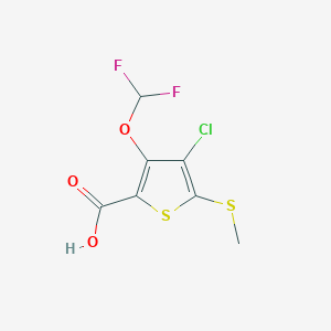 4-Chloro-3-(difluoromethoxy)-5-(methylthio)thiophene-2-carboxylic acid