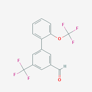 molecular formula C15H8F6O2 B12079127 2'-(Trifluoromethoxy)-5-(trifluoromethyl)biphenyl-3-carboxaldehyde 