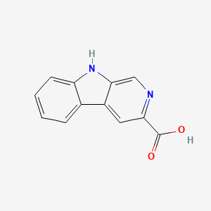 molecular formula C12H8N2O2 B1207921 9H-吡啶并[3,4-b]吲哚-3-羧酸 CAS No. 74214-63-4