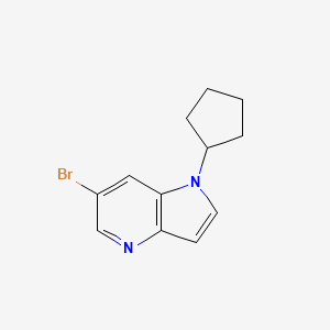 molecular formula C12H13BrN2 B12079243 6-Bromo-1-cyclopentyl-1H-pyrrolo[3,2-b]pyridine 