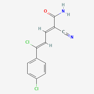 (2E,4Z)-5-chloro-5-(4-chlorophenyl)-2-cyanopenta-2,4-dienamide