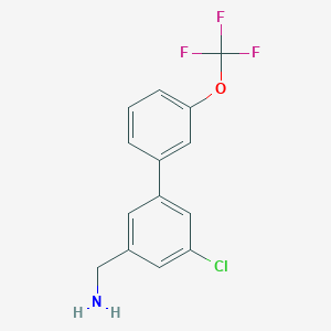 molecular formula C14H11ClF3NO B12079349 C-(5-Chloro-3'-(trifluoromethoxy)biphenyl-3-yl)-methylamine 