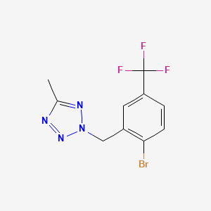 molecular formula C10H8BrF3N4 B12079399 2-(2-Bromo-5-(trifluoromethyl)benzyl)-5-methyl-2H-tetrazole 