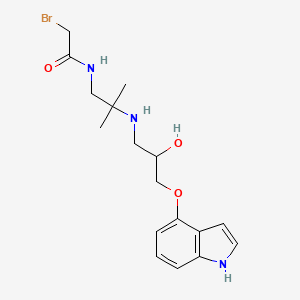 molecular formula C17H24BrN3O3 B1207945 2-bromo-N-[2-[[2-hydroxy-3-(1H-indol-4-yloxy)propyl]amino]-2-methylpropyl]acetamide CAS No. 95778-69-1