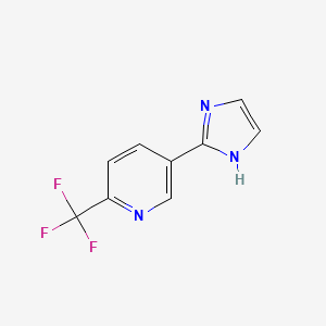 molecular formula C9H6F3N3 B12079464 5-(1H-imidazol-2-yl)-2-(trifluoromethyl)pyridine 