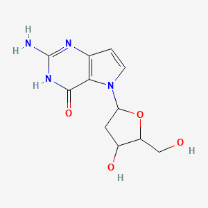 molecular formula C11H14N4O4 B12079591 2-amino-5-[4-hydroxy-5-(hydroxymethyl)oxolan-2-yl]-3H-pyrrolo[3,2-d]pyrimidin-4-one 