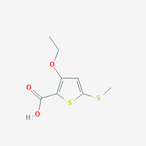 molecular formula C8H10O3S2 B12079644 3-Ethoxy-5-(methylthio)thiophene-2-carboxylic acid 