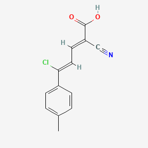 (2E,4Z)-5-chloro-2-cyano-5-(4-methylphenyl)penta-2,4-dienoic acid