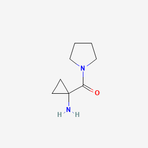 molecular formula C8H14N2O B12079655 1-(Pyrrolidine-1-carbonyl)cyclopropan-1-amine 