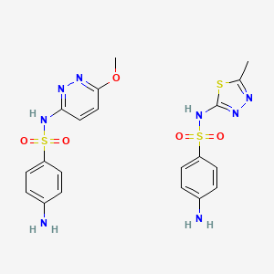 molecular formula C20H22N8O5S3 B1207969 Sulfapral CAS No. 8059-46-9