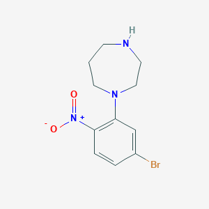 molecular formula C11H14BrN3O2 B12079807 1-(5-Bromo-2-nitrophenyl)-1,4-diazepane 